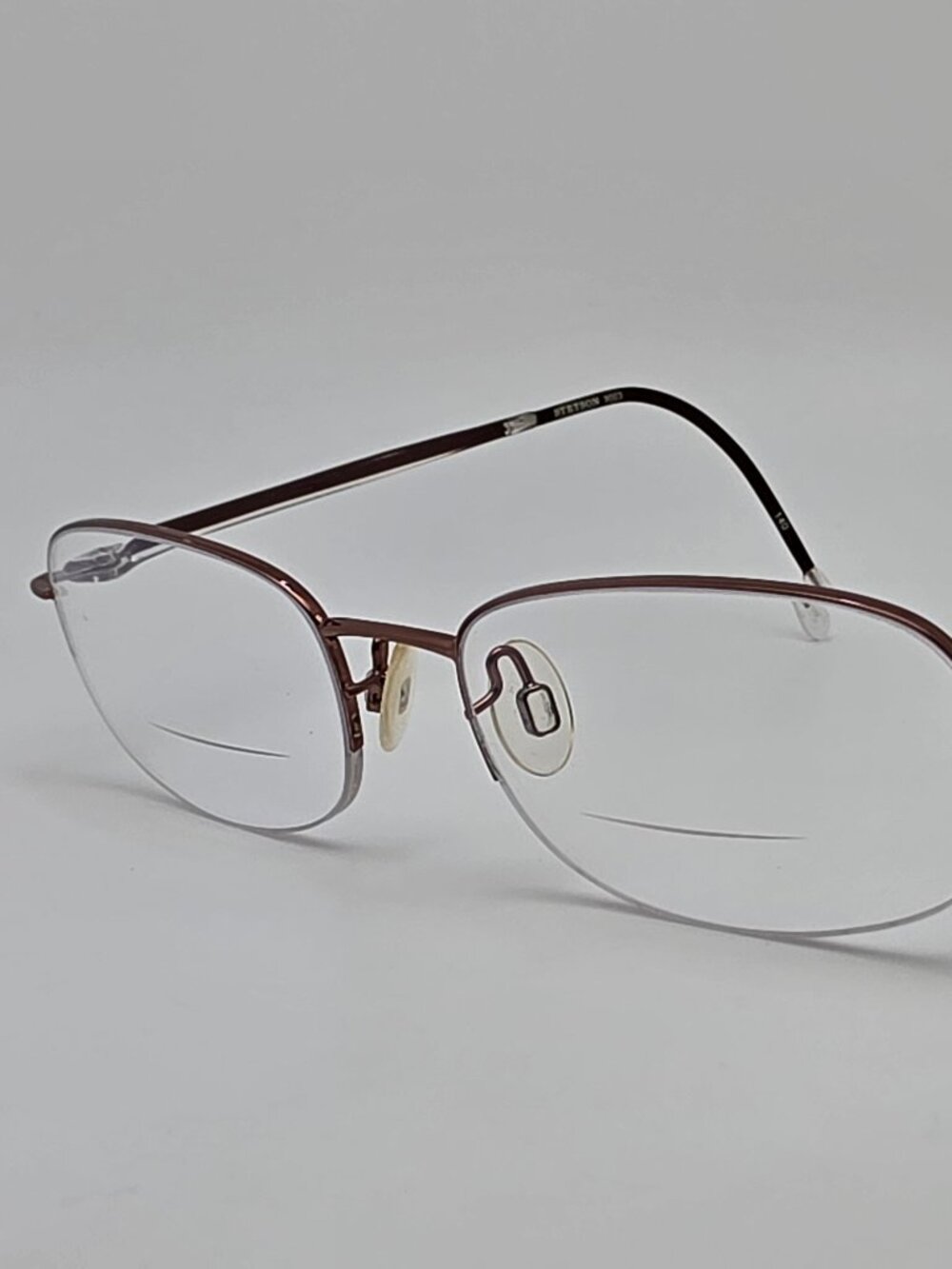 Stetson 9003 Zyloware 183 Brown Crystal Clear Semi Rimless Eyeglasses Frame 51mm
